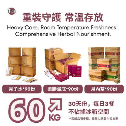 【90 Gold Plan】 Three-Stage Postnatal Plan 三階段漢方月子調理餐